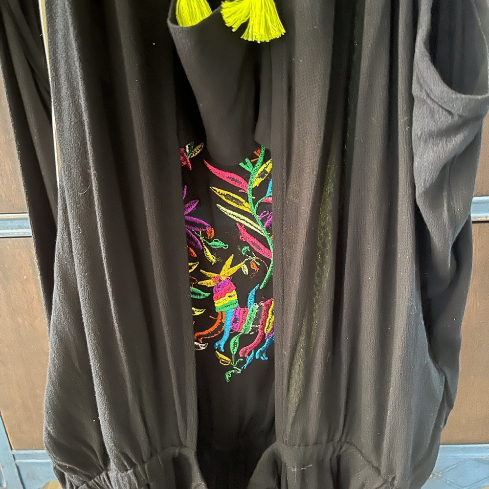 NANETTE LEPORE Isla Marietas Crepe Romper Swim Coverup Multicolor Black Large - Picture 8 of 12